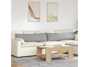 Lot de 2 coussins de canapé, coussins décoratifs tissu gris nuage 145 x 40 cm cf58876