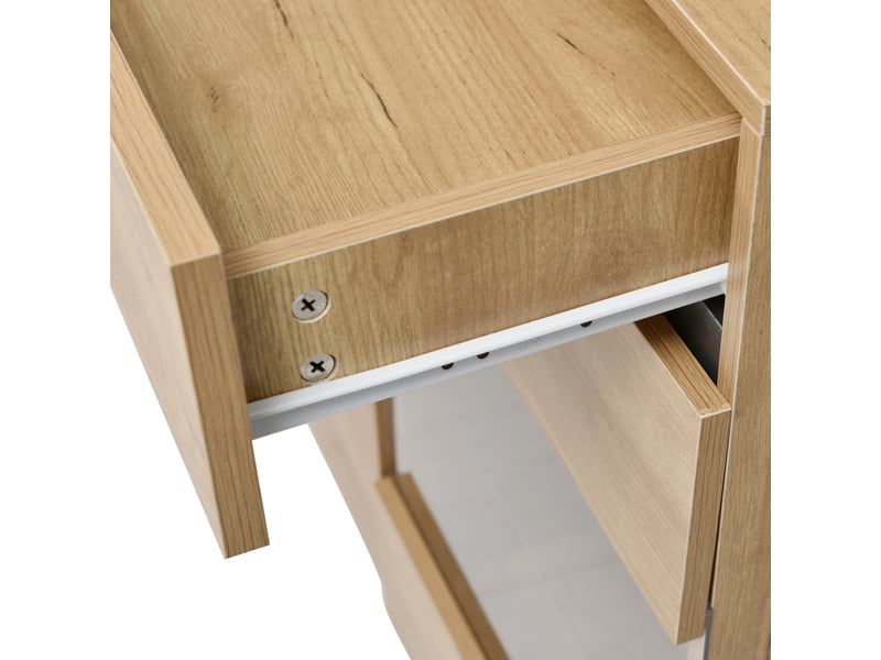 Buffet led avec 3 portes 3 tiroirs commode moderne naturel  - Conforama R