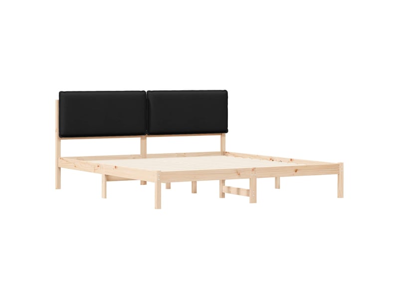  Lit double- lit adulte -  cadre de lit avec tête de lit rembourrée noir 180 x 200 cm  - Conforama C