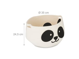 Corbeille de rangement enfants design mignon pour jouets 40 x 30 x 30 cm en coton gris 13_0013345