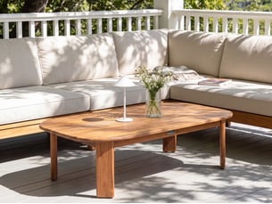 Table basse de jardin talsano 120 cm 80 cm acacia marron