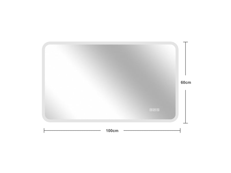  Miroir de salle de bains led 60x100 cm éclairage frontal argenté  - Conforama E