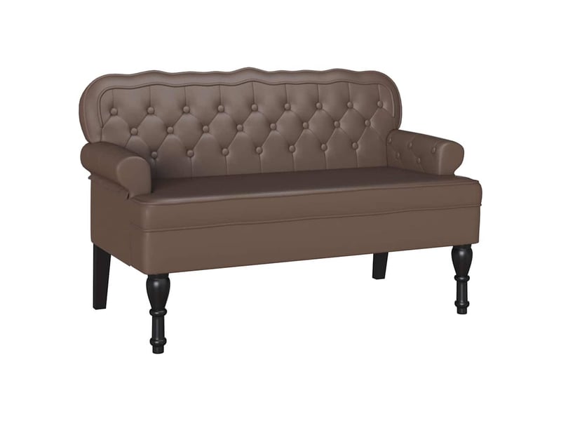  Banc chesterfield, canapé 2 places marron 119,5x64,5x75 cm cuir synthétique  - Conforama A