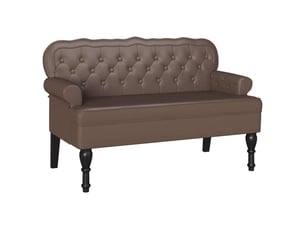 Banc chesterfield, canapé 2 places marron 119,5x64,5x75 cm cuir synthétique