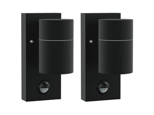 2 pièces applique murale extérieure noir 6,5x10,5x16 cm shl60408