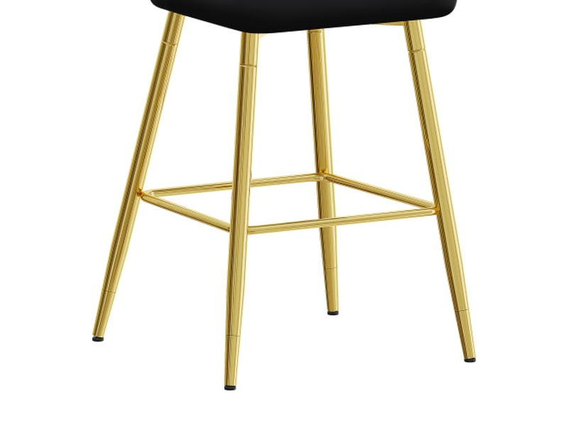  Ensemble de 2 tabourets de bar 100 cm – cuir pu noir, piètement métal doré, repose-pieds, coloris variés  - Conforama D