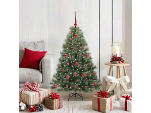 Sapin de noël, arbre de noël artificiel avec 150 led vert 120 cm pe et pvc cf61192