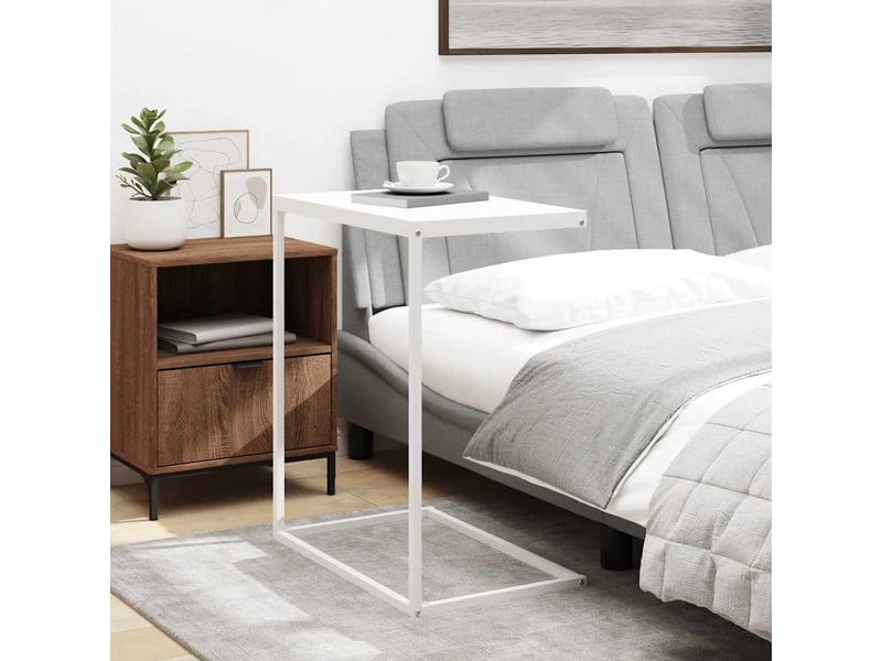  Table d'appoint | bout de canapé table basse blanc 55x35x66 cm bois d'ingénierie shl5086  - Conforama C