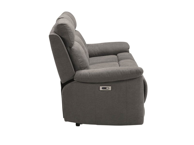  Canapé 3 places relax électrique tissu waterproof gris - briana BRIANA - Conforama C