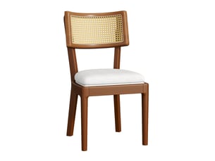 Lot de 4 chaises de salle à manger,50x58x88 cm,bois et rotin,coloris noyer