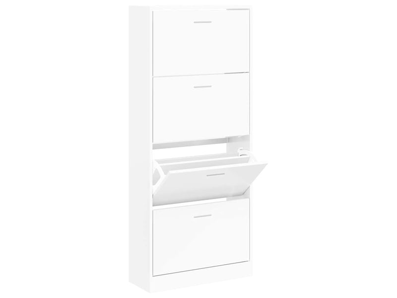  Meuble à chaussure | armoire à chaussures blanc 63x24x147 cm bois d'ingénierie  - Conforama C