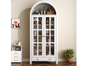 Vitrine coloris blanc 4 étagère(s) MODFU  - 75 cmx170.5 cm