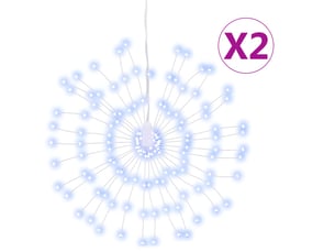 Étoile rayonnante de noël 140 led 2 pcs blanc froid 17 cm