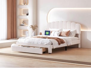 Lit coffre 160x200 cm coloris blanc