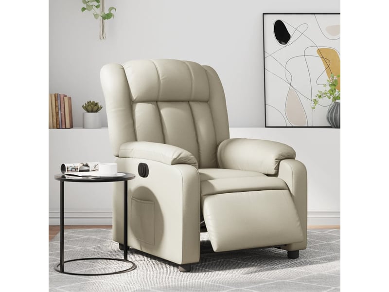  Fauteuil inclinable électrique, fauteuil relax salon crème similicuir shl48282  - Conforama B