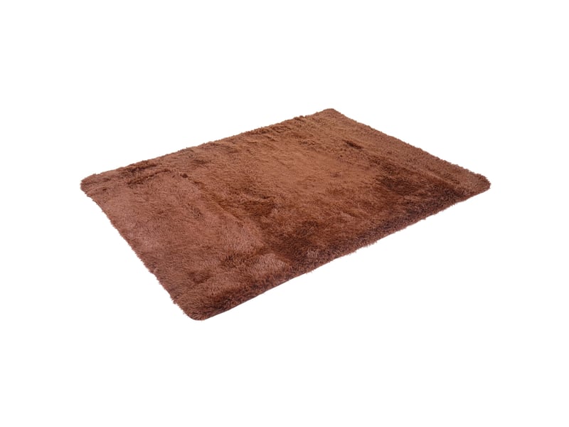  Tapis hwc-f69, shaggy, épais, poil long, tissutextile, cotonneux, doux, 230x160cm - marron foncé  - Conforama A