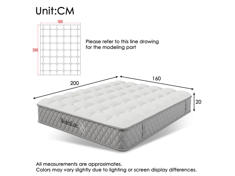  Matelas 160x200 cm 7 zones à ressorts ensachés et mousse froide h3 blanc  - Conforama C