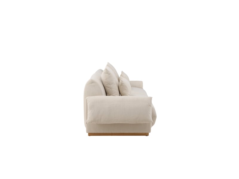  Canapé 3 places effet lin mollosund 237cm beige  - Conforama C
