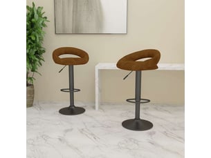 Lot de 2 tabouret de bar, chaise de bar marron velours shl25679