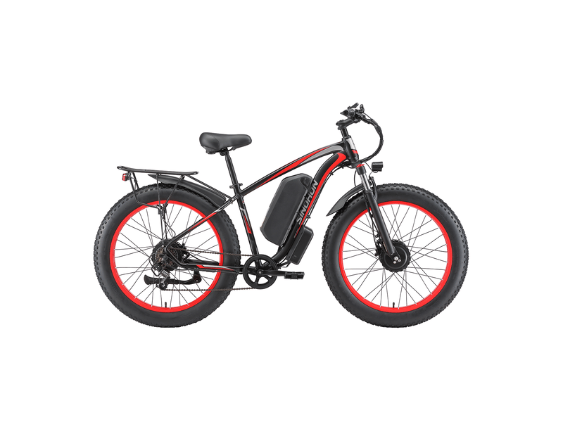 Vélo électrique double moteur sinohon x26, fat bike 26 po tout-terrain, rouge - Conforama A