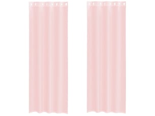Lot de 2 rideaux en voile, voilages avec œillets rose clair 140x300 cm cf44406