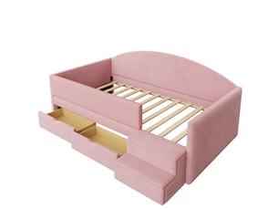 Lit mezzanine 90x190 cm coloris rose