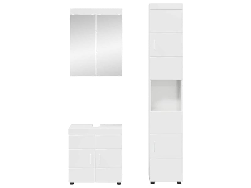  Ensemble de mobilier de salle de bain tulum 3 pc blanc brillant cf64717  - Conforama C