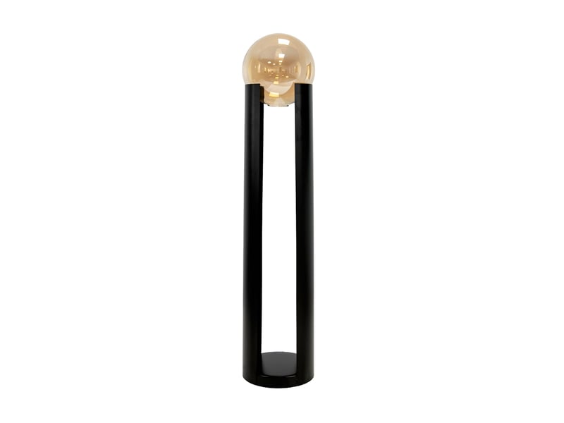  Lampadaire en verre fumé ambré et acier noir 8108 - Conforama B