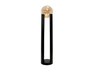 Lampadaire en verre fumé ambré et acier noir