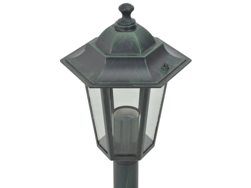  Lot de 6 lampes de jardin à piquet style d'ambiance 110 cm en aluminium vert foncé 02_0045890  - Conforama D