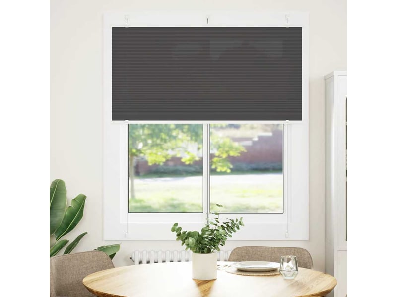 Store plissé, store de fenêtre noir 120x150 cm largeur du tissu 119,4cm polyester cf46929 - Conforama A