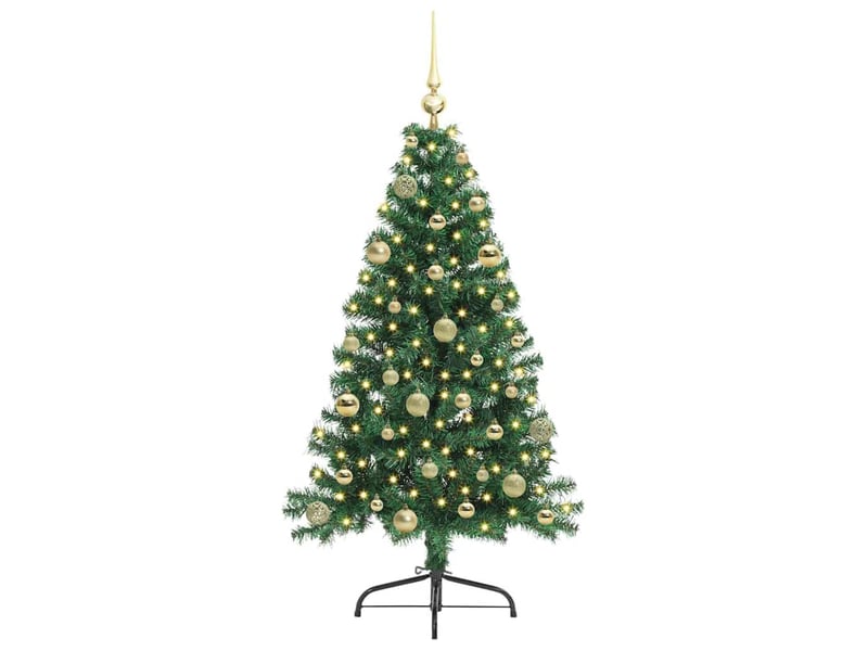 Sapin de noël - arbre de noël artificiel pré-éclairé vert 150 cm pvc - Conforama C