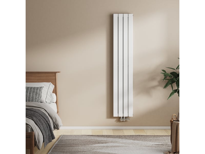  Emke radiateur à eau chaude, radiateur plat double couche connexion centrale, blanc 160x30cm, 966w  - Conforama B