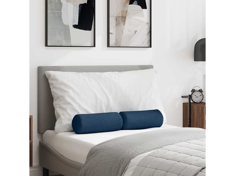 Lot de 2 coussins d'accent, coussins décoratifs, coussins lombaires tissu bleu ø 15 x 40 cm cf56686  - Conforama B