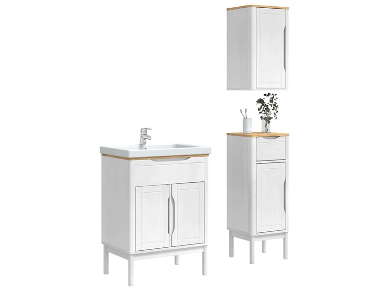 Ensemble de mobilier de salle de bain floro 3 pièces blanc cf64670 - Conforama C