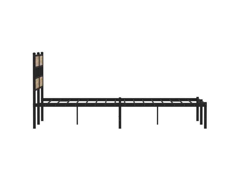  Lit double- lit adulte -  cadre de lit en métal sans matelas chêne sonoma 120x190 cm  - Conforama D