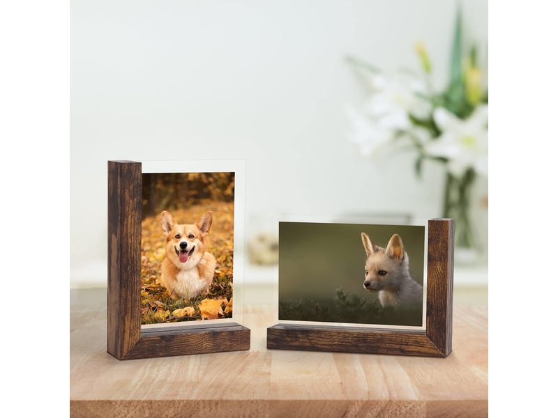 Lot de 2 cadres photo en forme de l – 18,6x13,6 cm - Conforama B