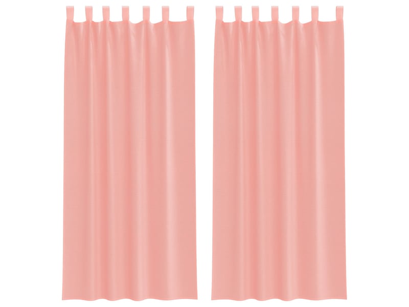  Lot de 2 rideaux en voile, voilages avec boucles rose 140x225 cm cf44314  - Conforama A