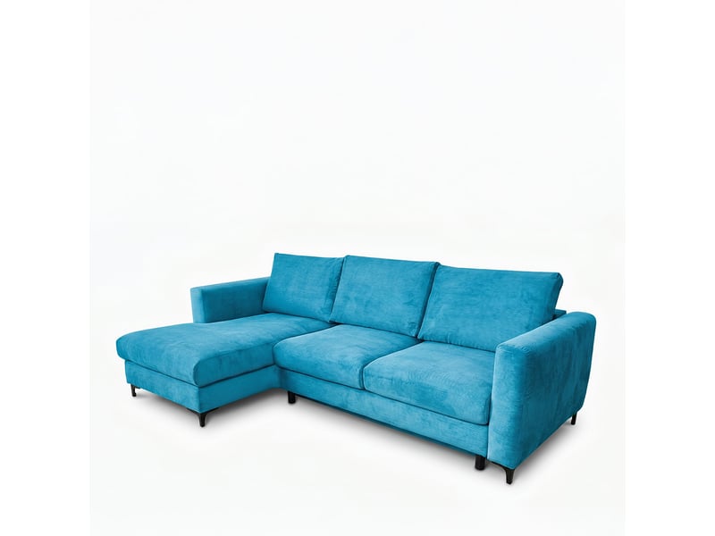  Canapé d'angle droit convertible - 4 places - velours côtelé - fiesole - bleu clair 3CA52.CA.4AC.G.14 - Conforama E