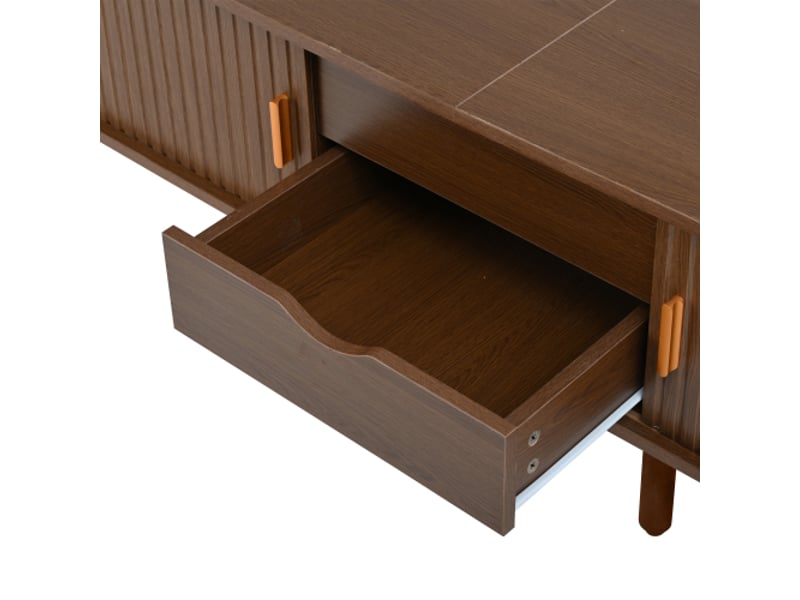  Ensemble meuble tv et table basse en noyer naturel et mdf – 2 pièces  - Conforama D