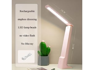 Lampe de chevet pliable avec veilleuse, variateur tactile – 3 modes de couleur, protection oculaire, pour lecture et étude-rose