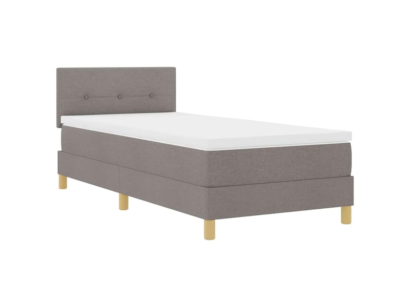 Lit simple, lit à ressorts avec coussin taupe 80 x 200 cm tissu  - Conforama D
