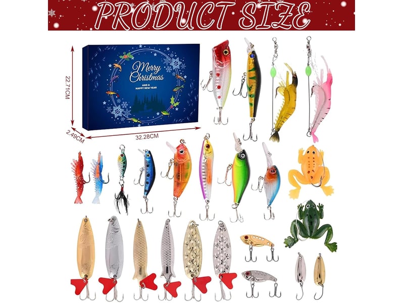  Calendrier de l’avent pêche 2026 pour homme, 24 jours de leurres et équipement, calendrier de noël pour pêcheur adulte  - Conforama B