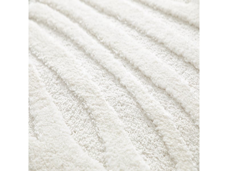  Tapis doux moderne motif feuilles en relief blanc 160x230  - Conforama D