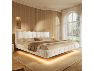 Lit coffre 180x200 cm <strong></strong>  <strong>Morn Vibe</strong> coloris beige