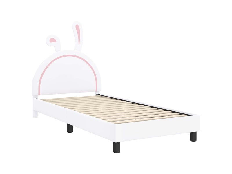 Cadre de lit pour enfants - lit jeune avec tête de lit blanc 80 x 200 cm pu - Conforama D