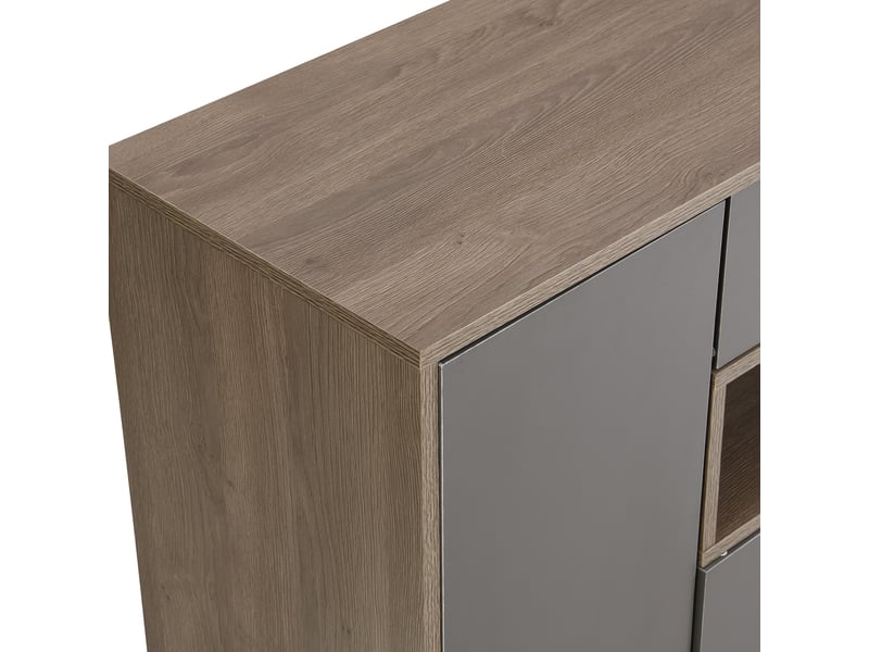 Meuble à chaussures avec assise rembourrée et étagères réglables pour entrée 140×35×110 cm gris  - Conforama D