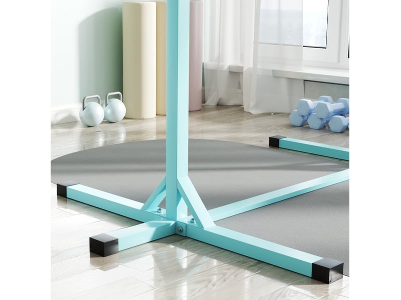  Barre de gymnastique enfant 194x121x92-150 cm – bleu – 13 hauteurs réglables, charge maximale 75 kg – acier et hêtre  - Conforama E