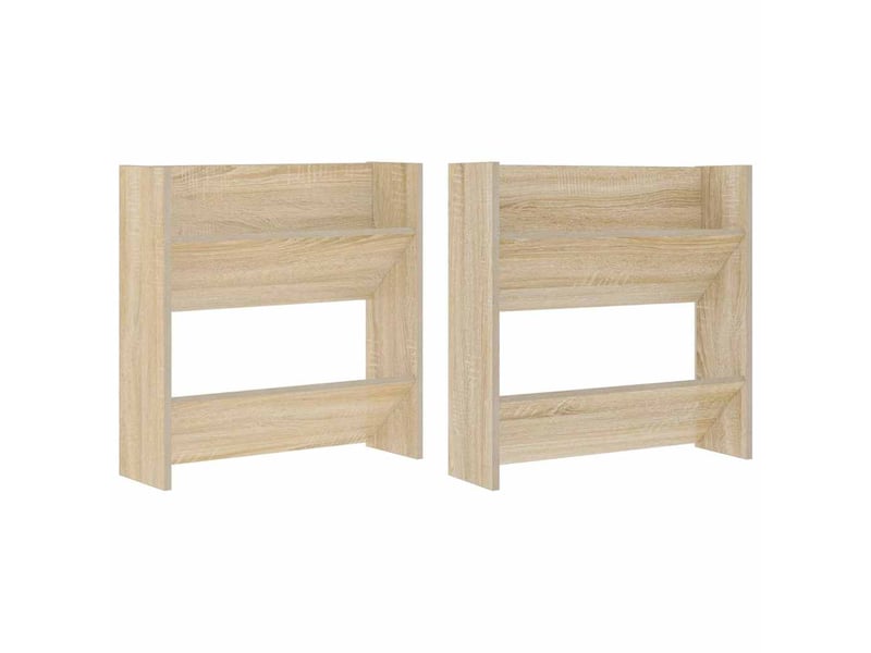  Armoires à chaussures murales 2 pcs chêne sonoma 60x18x60 cm  - Conforama A
