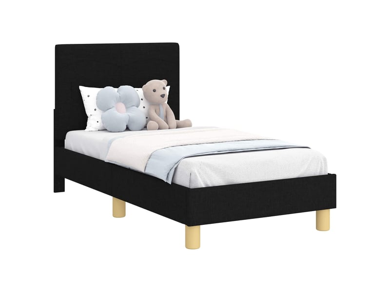  Lit simple- lit adulte -  cadre de lit pour tout-petit avec tête de lit noir 70 x 140 cm  - Conforama A